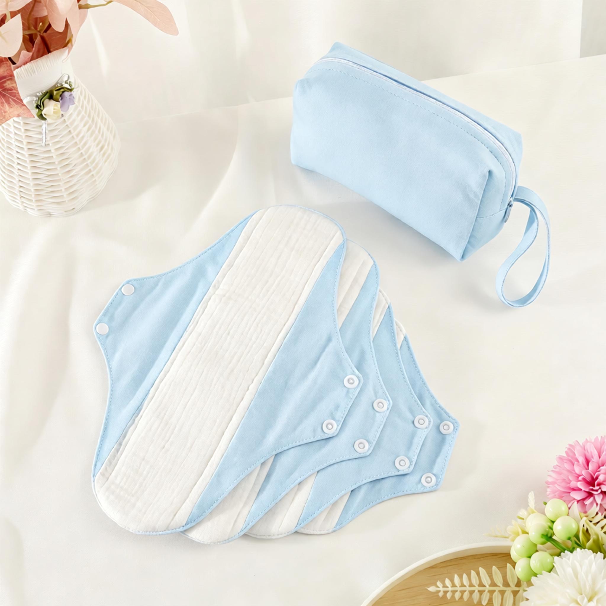 再利用可能で洗濯可能なコットン製生理用パッド5枚セット。吸収 - Cloth Pad Reusable のレビューと価格