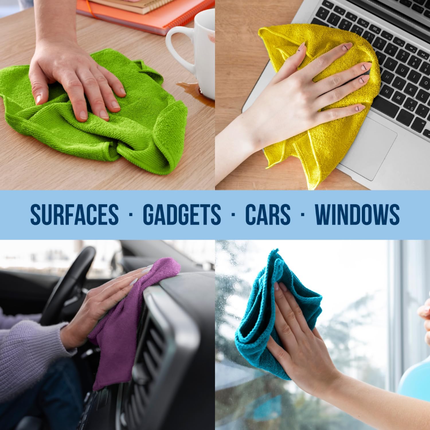 300枚入りマイクロファイバークリーニングクロス 多目的キッ - Cloth Pad Reusable のレビューと価格