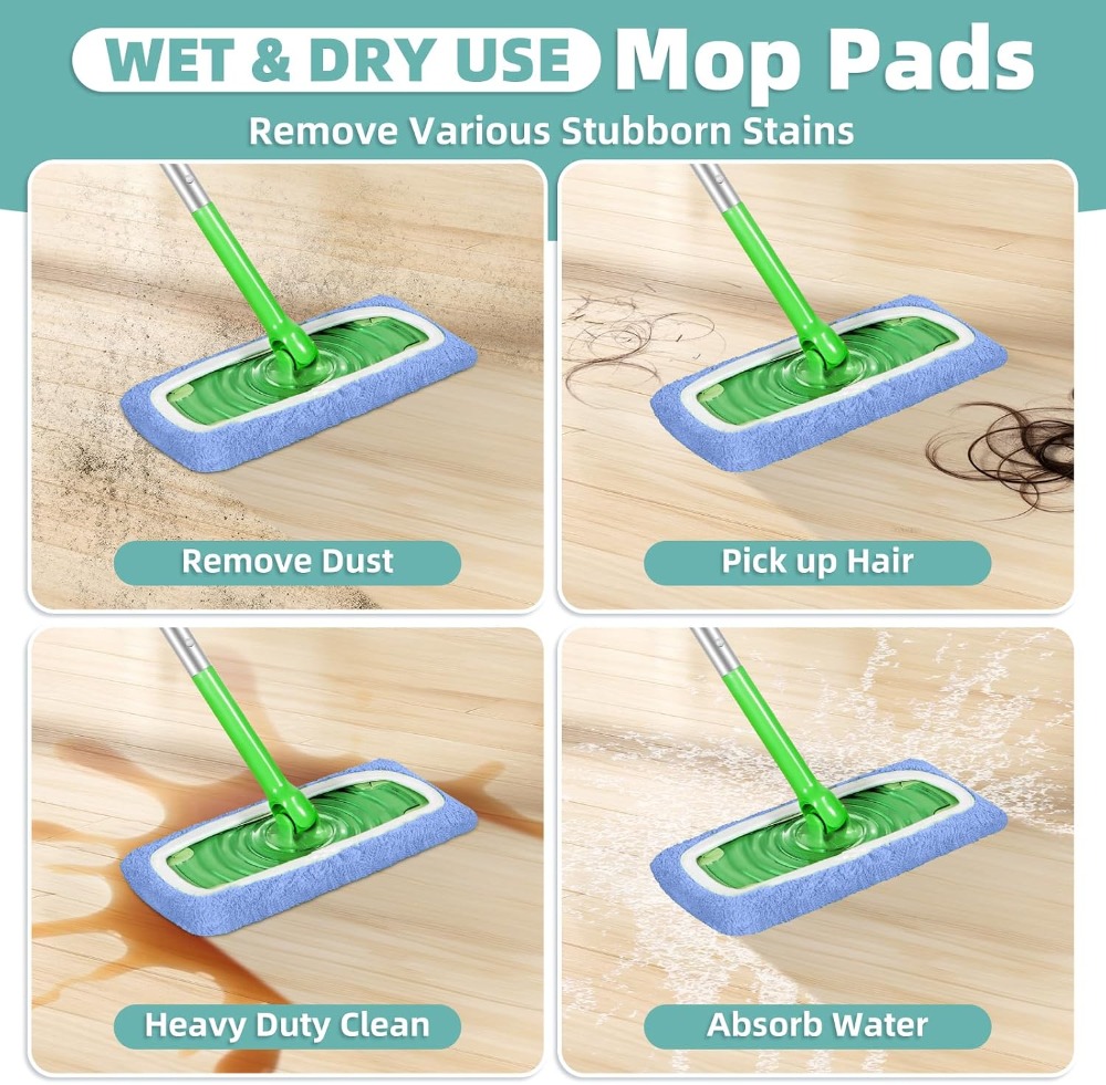 スイーパーモップ用再利用可能なマイクロファイバーモップパッド - Cloth Pad Reusable のレビューと価格